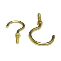 Cup Hook Round Brass Plated